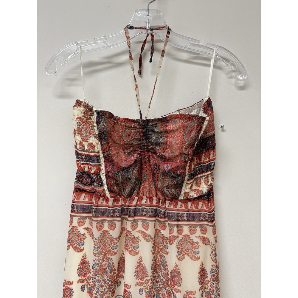 Bershka Maxi Dress Women L Indie Beach Coastal Fairy Boho Patchwork silk Dress - Picture 10 of 13